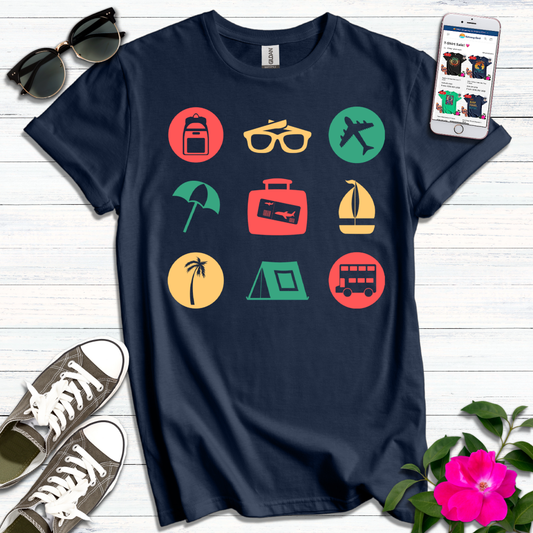 Travel Icons Minimalist T-Shirt