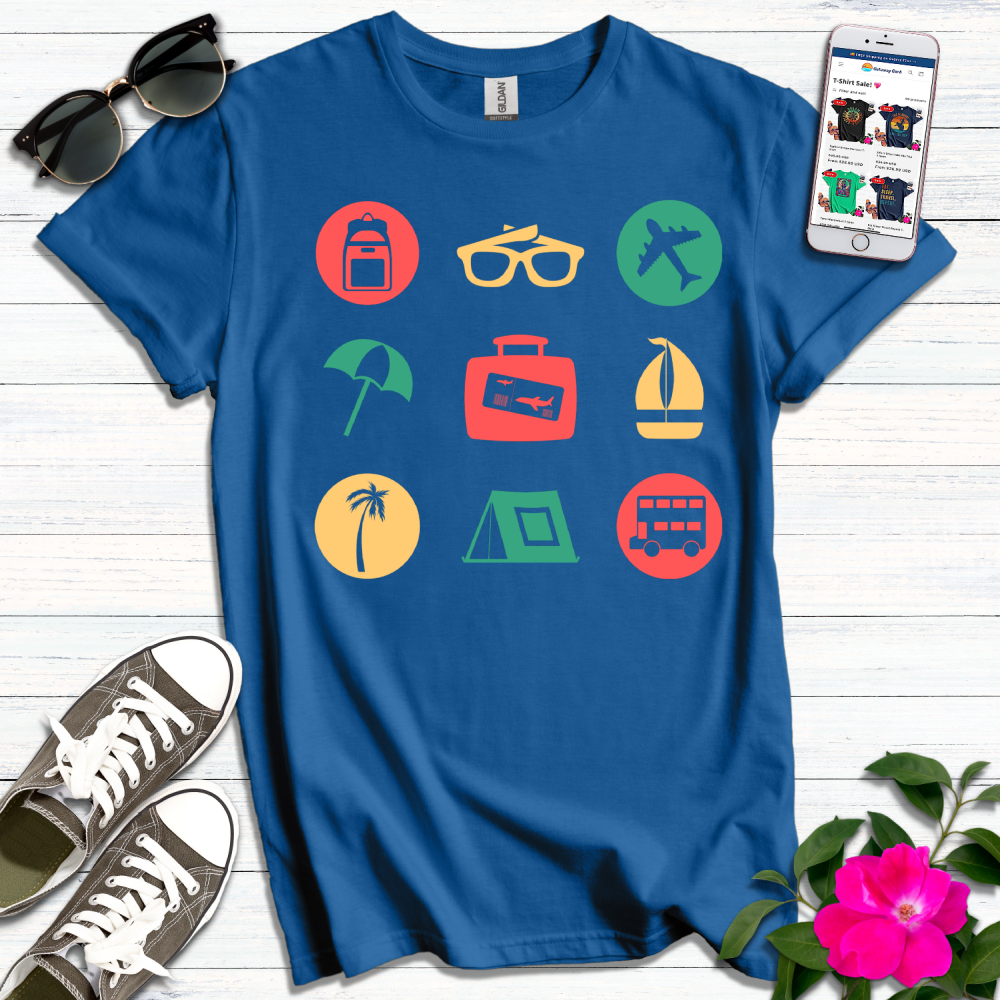 Travel Icons Minimalist T-Shirt