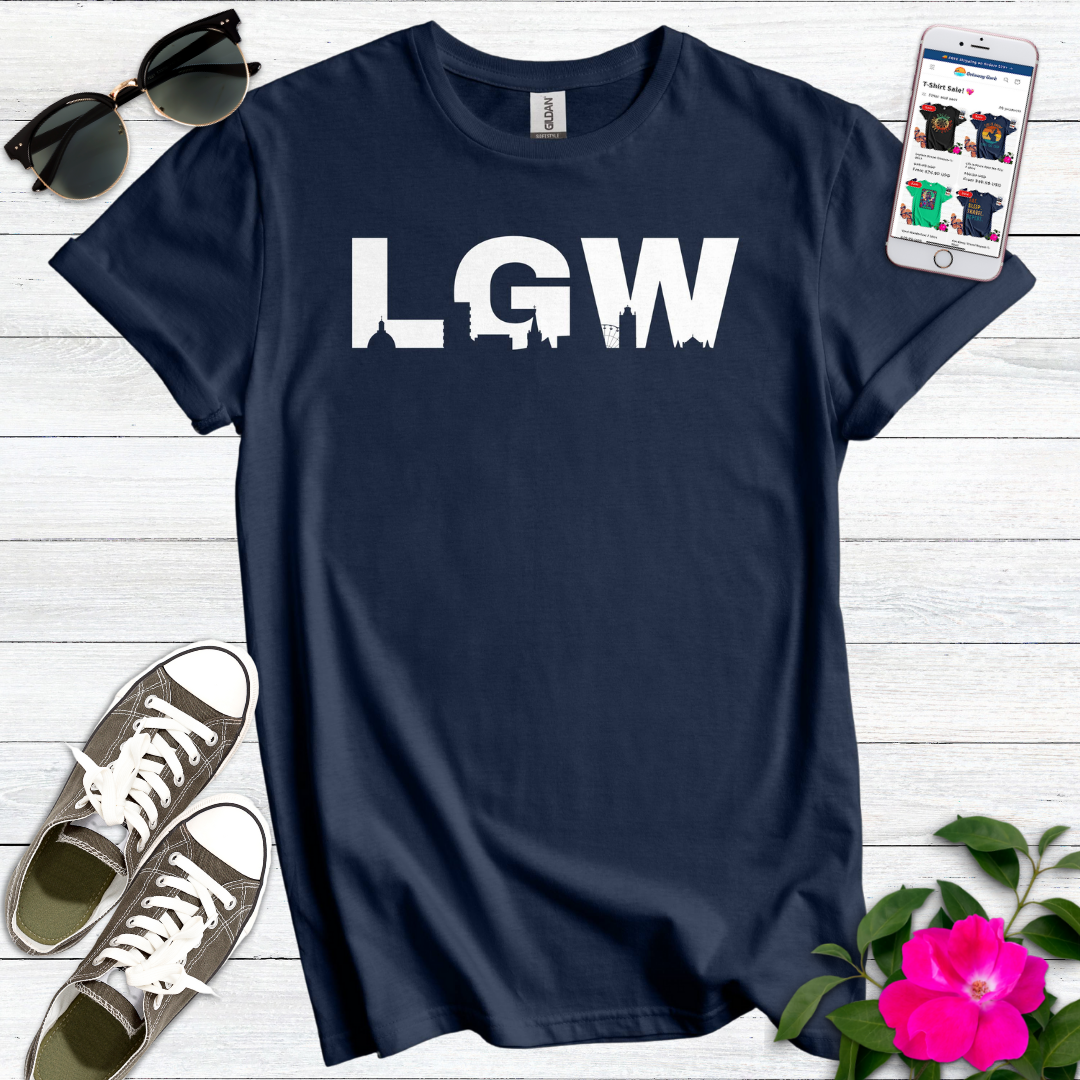 LGW Gatwick Airport London Skyline T-Shirt