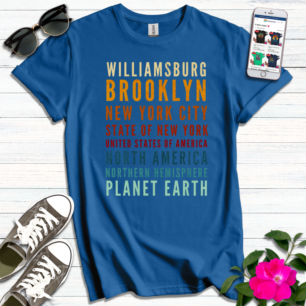 Williamsburg Brooklyn Retro Colors T-Shirt