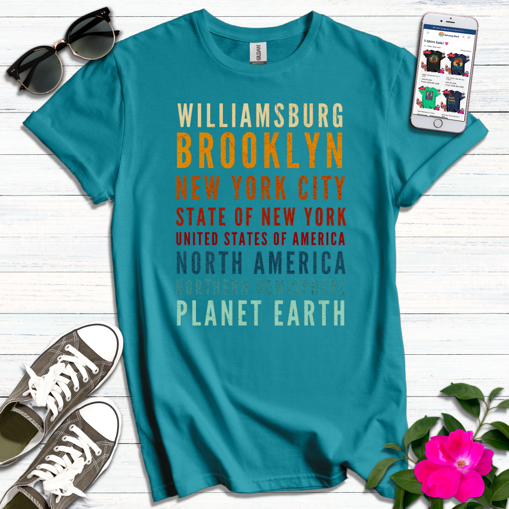 Williamsburg Brooklyn Retro Colors T-Shirt