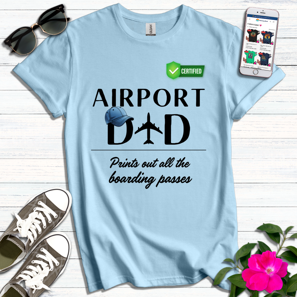 Airport Dad Prints Boarding Passes T-Shirt