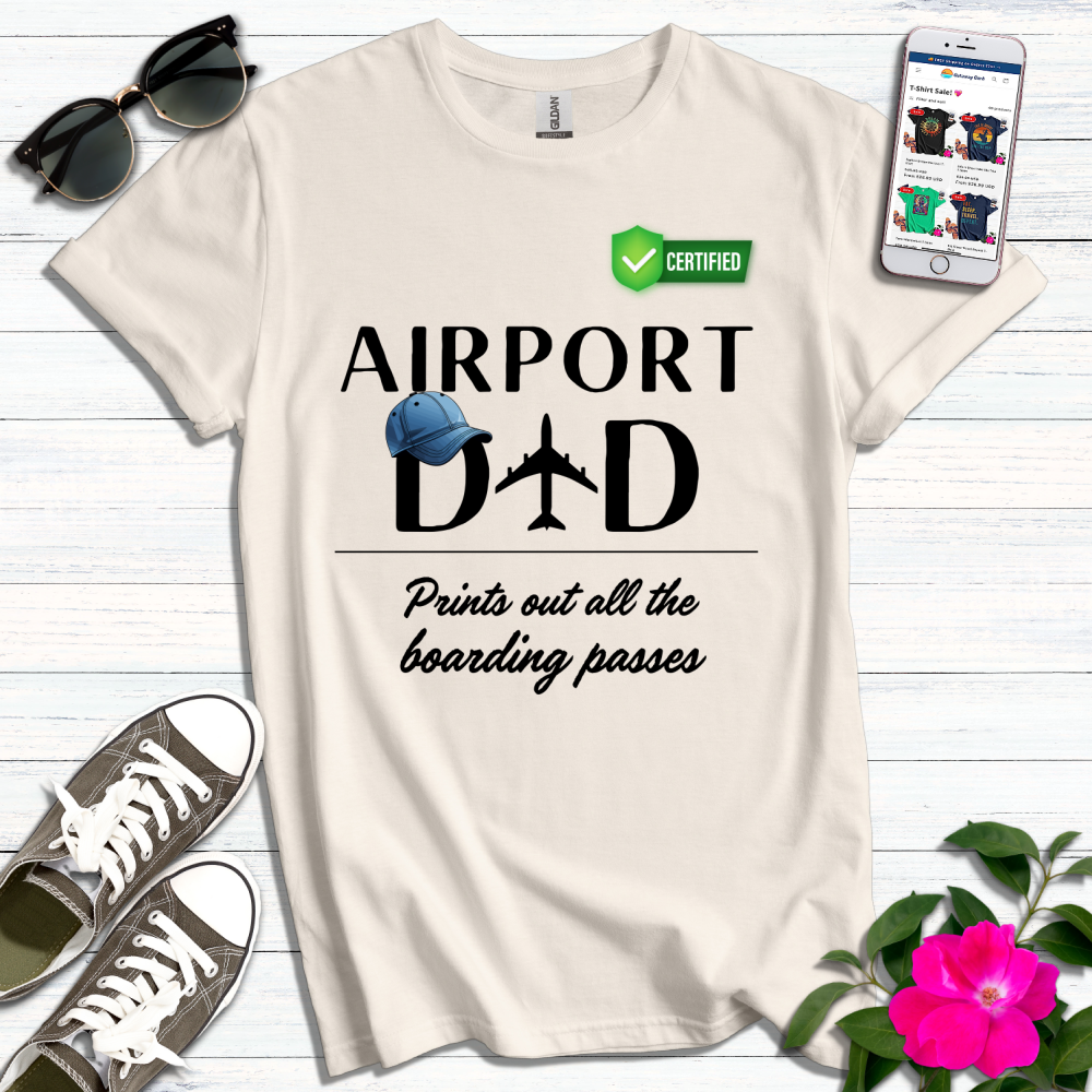 Airport Dad Prints Boarding Passes T-Shirt