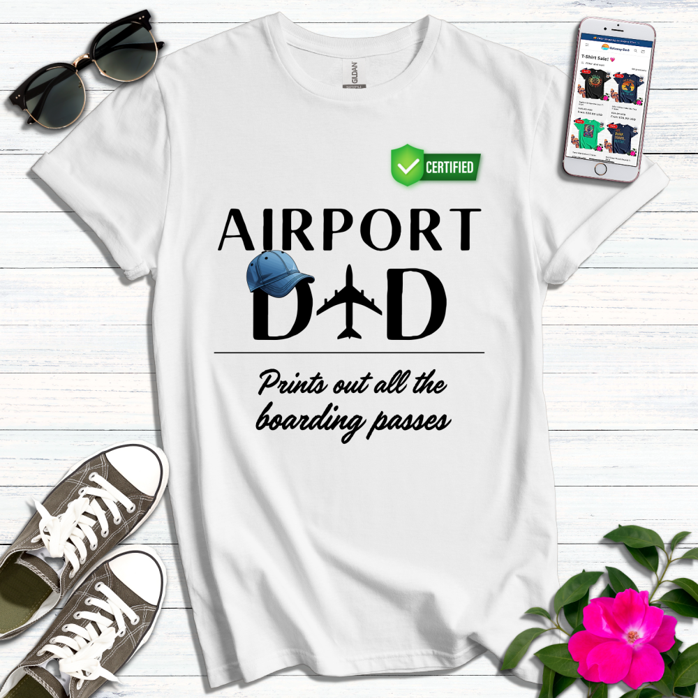 Airport Dad Prints Boarding Passes T-Shirt