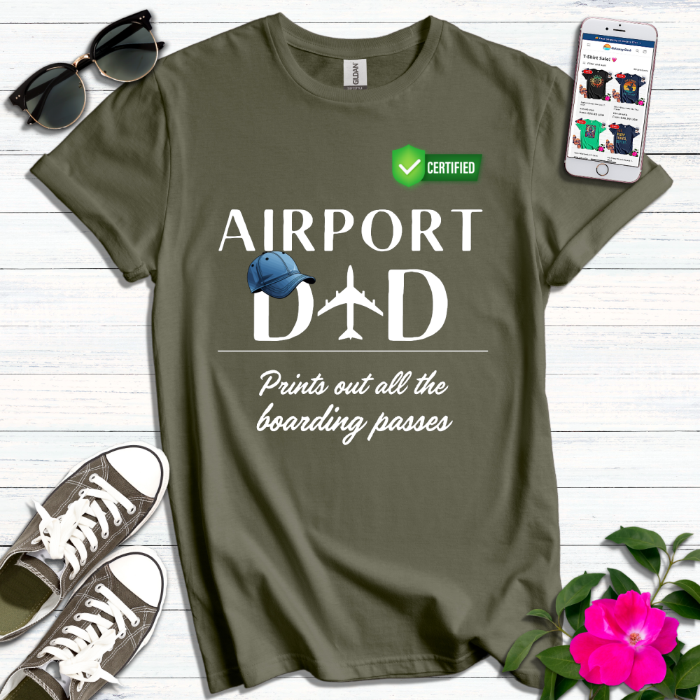 Airport Dad Prints Boarding Passes T-Shirt