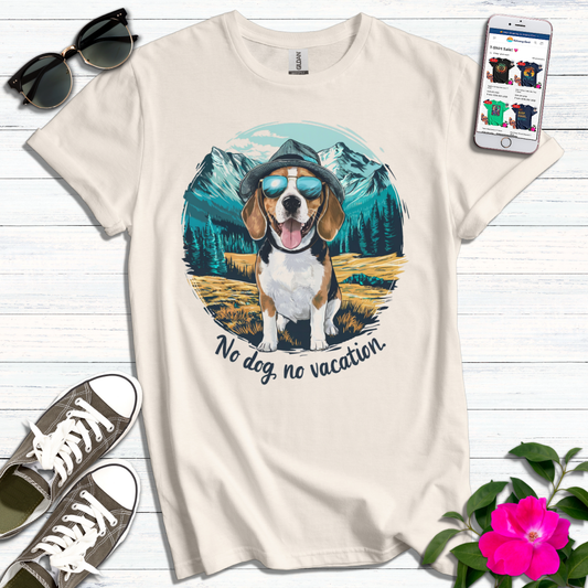 No Dog No Vacation Beagle T-Shirt