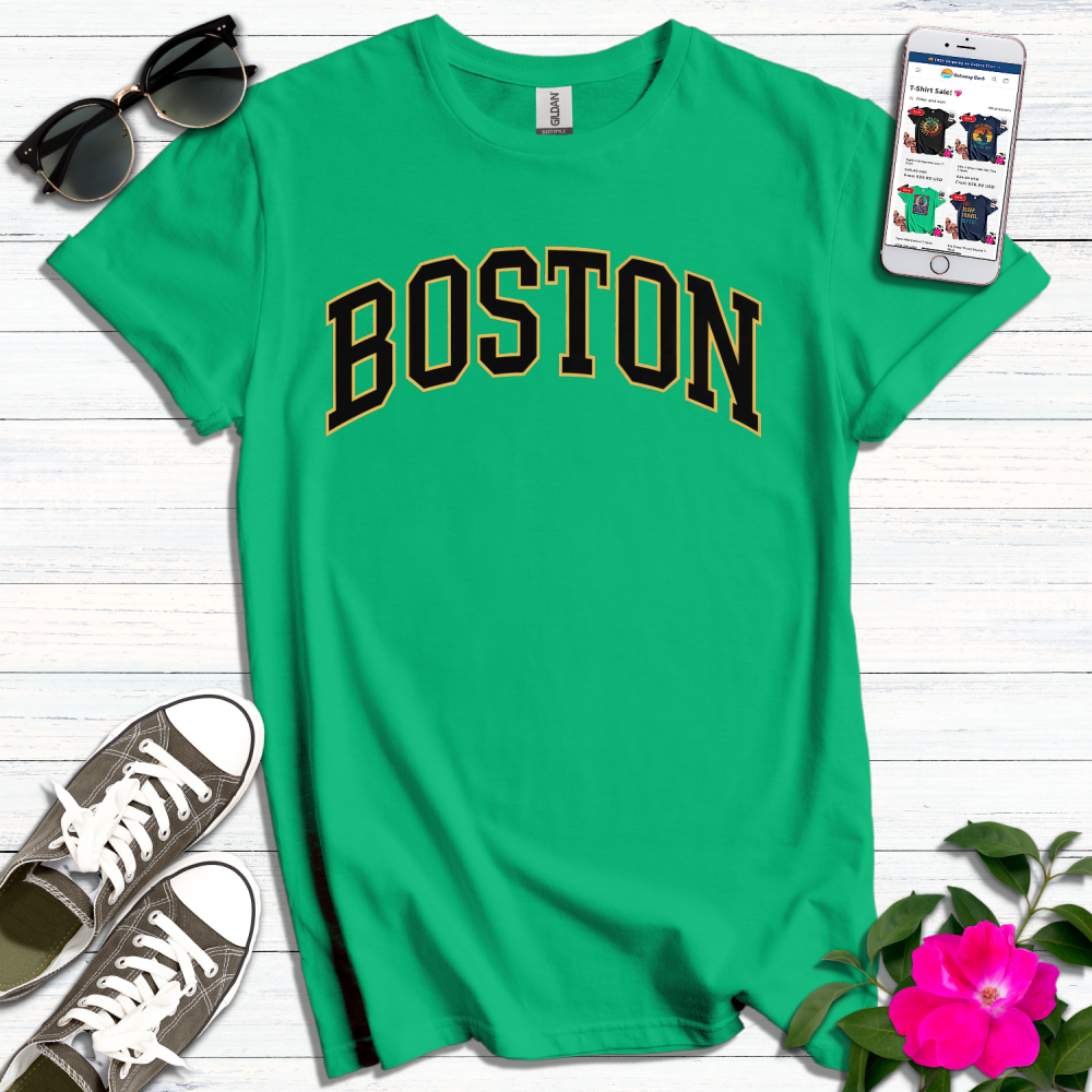 Boston Gold Trim Varsity T-Shirt