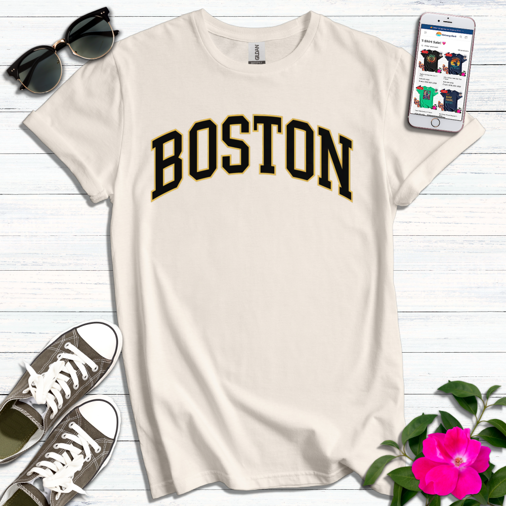 Boston Gold Trim Varsity T-Shirt