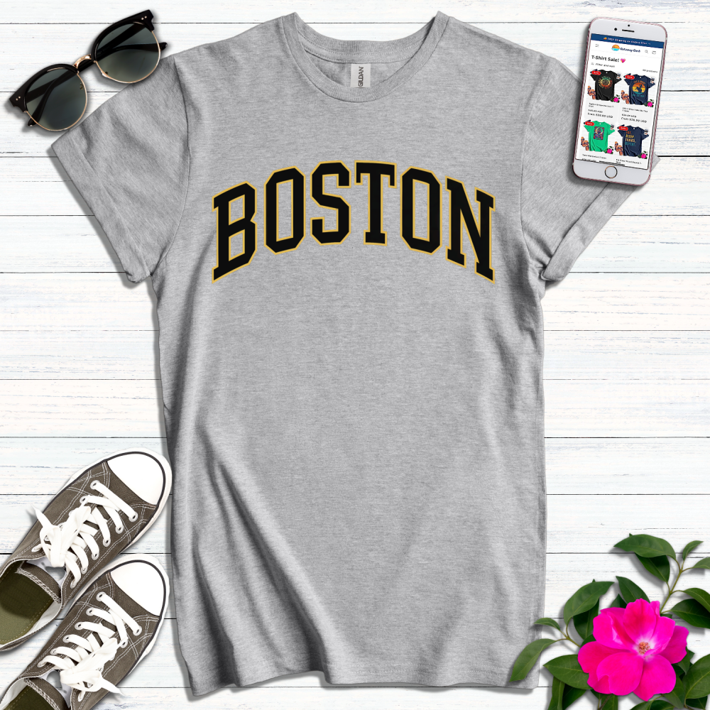 Boston Gold Trim Varsity T-Shirt