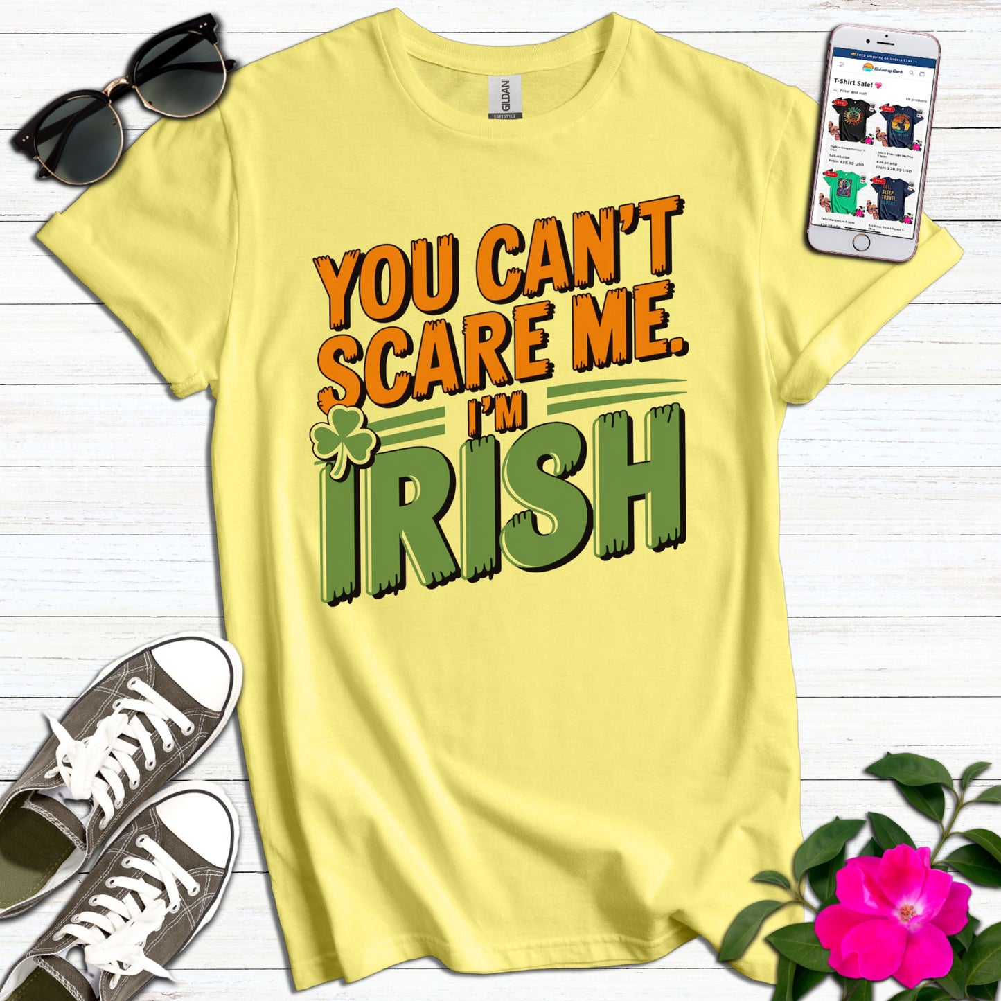 Can't Scare Me Irish T-Shirt