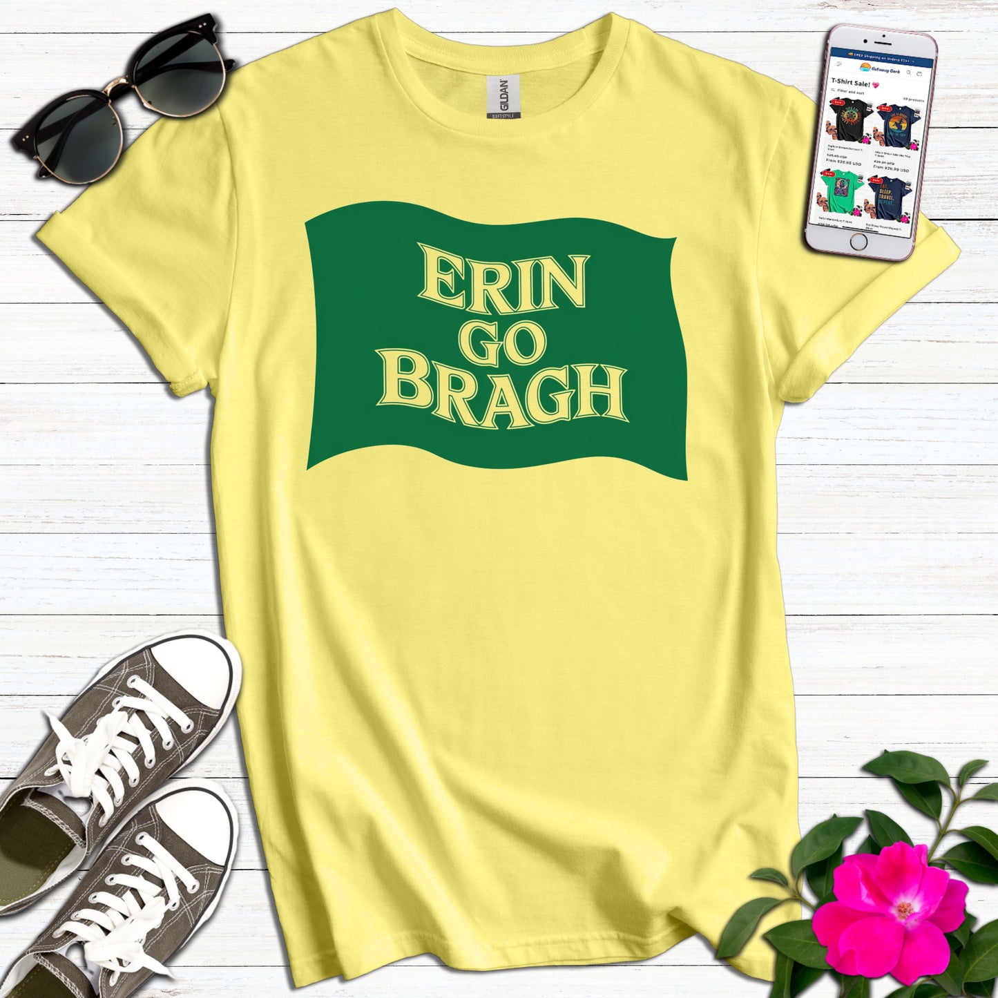 Erin Go Bragh Green Flag T-Shirt