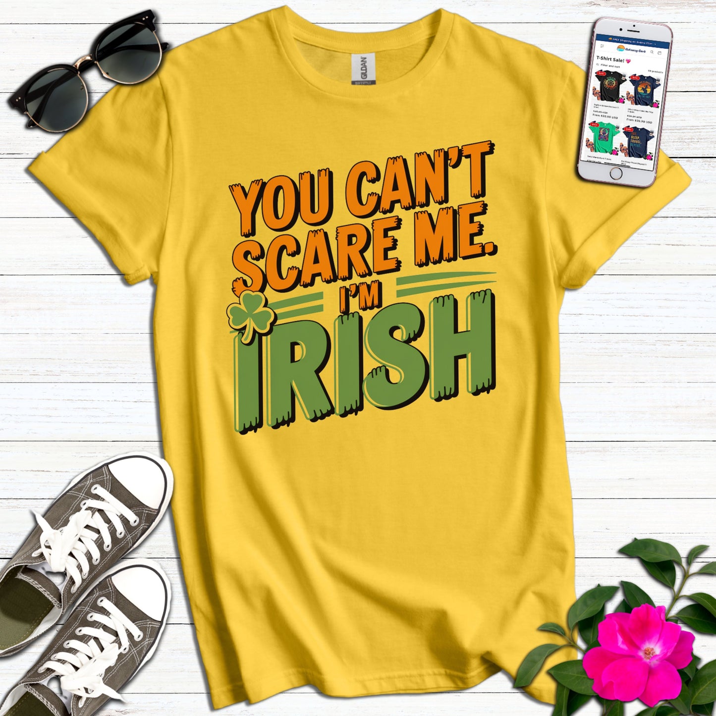 Can't Scare Me Irish T-Shirt