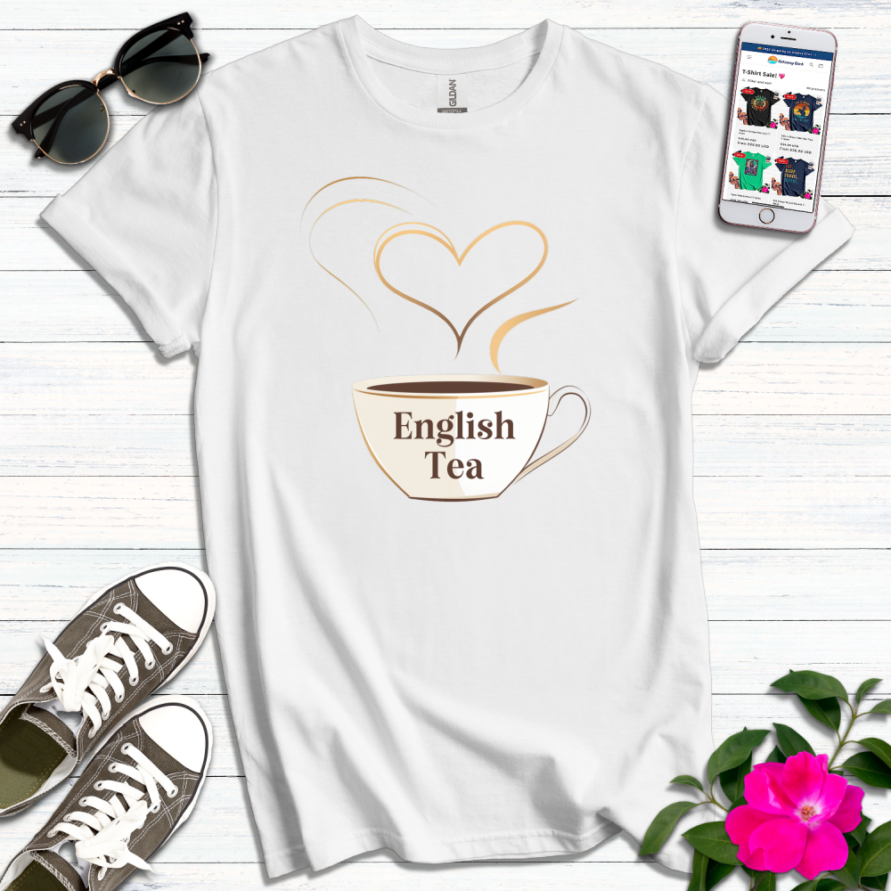 English Tea Gold Heart T-Shirt