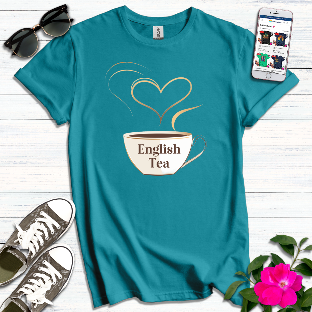 English Tea Gold Heart T-Shirt