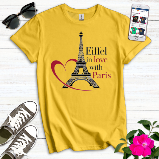 Eiffel in Love With Paris Heart T-Shirt