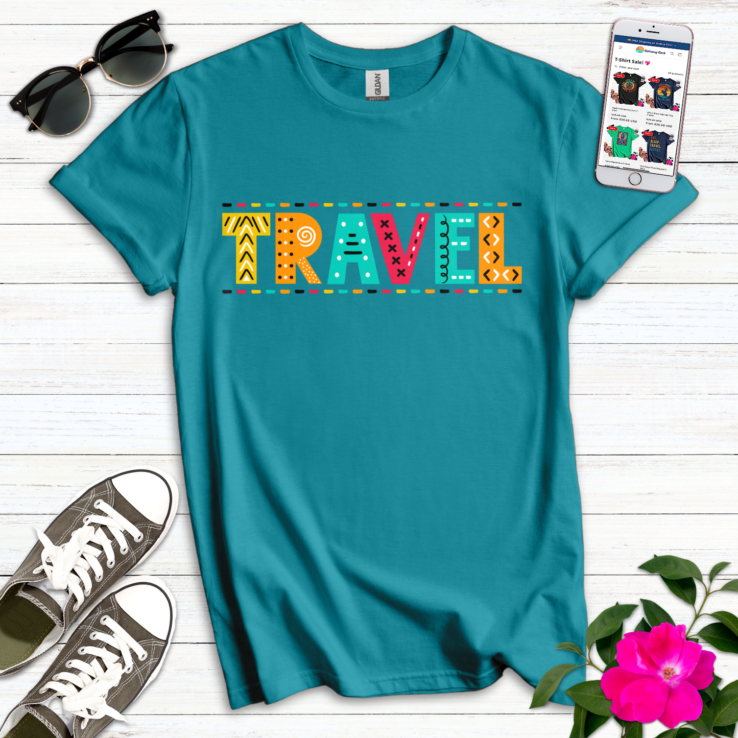 Travel Festive Letters T-Shirt