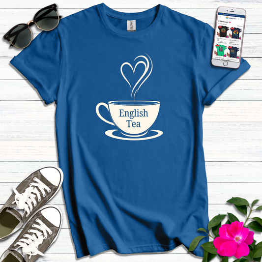 English Tea Heart Minimalist T-Shirt