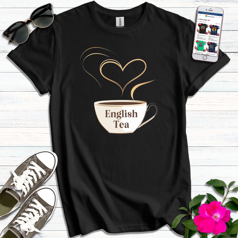 English Tea Gold Heart T-Shirt