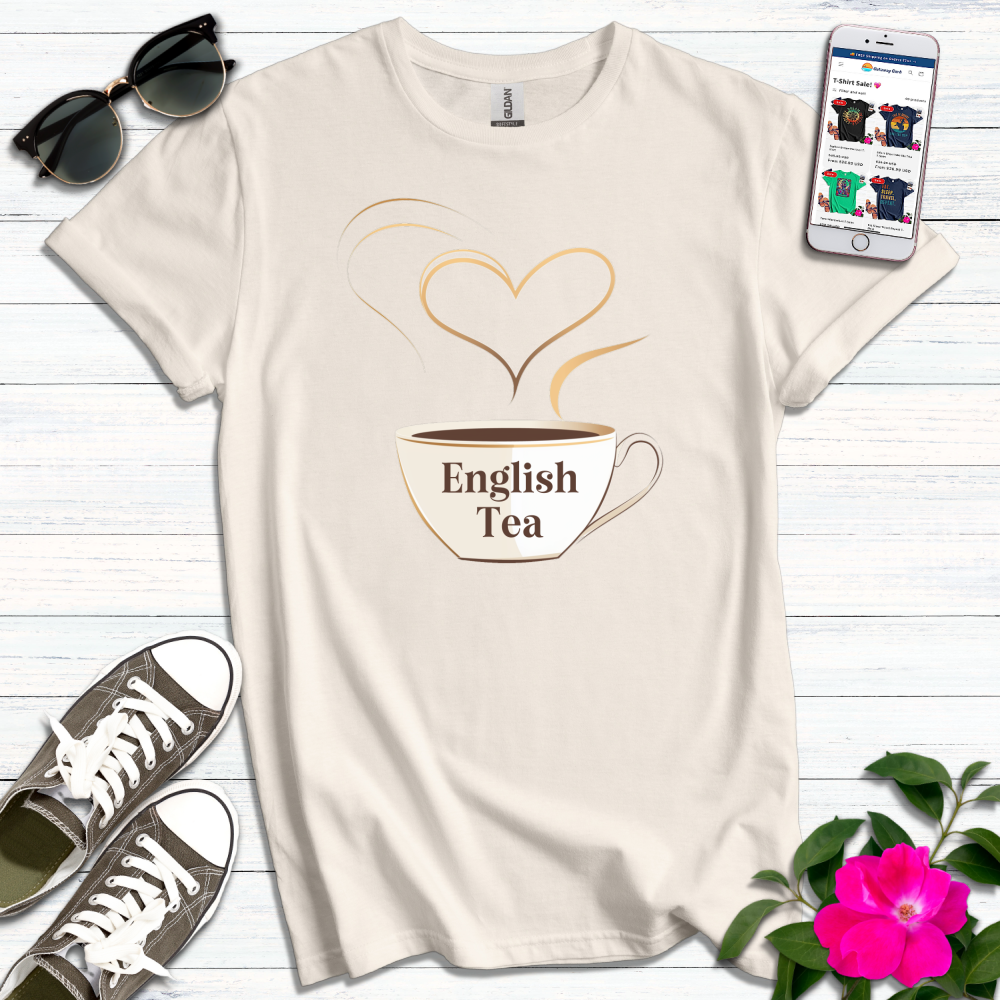 English Tea Gold Heart T-Shirt