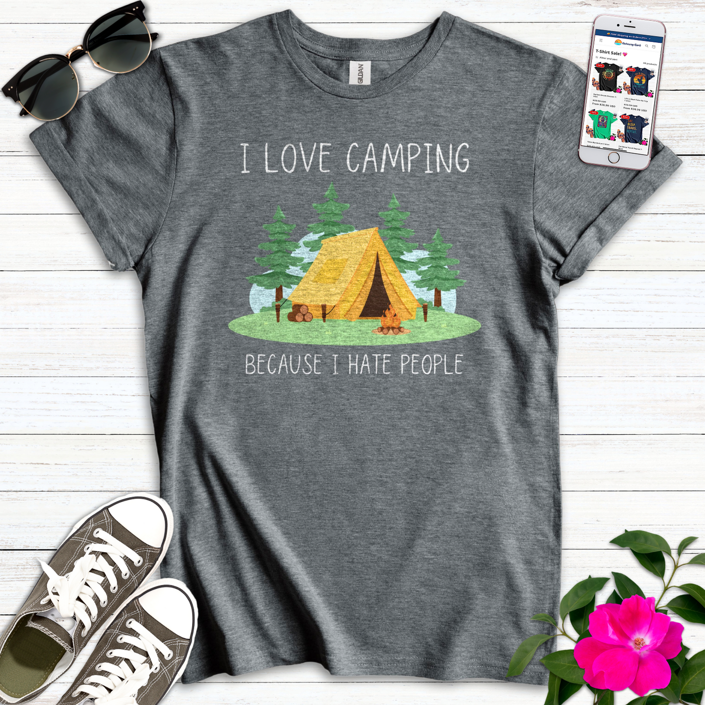 Love Camping Hate People T-Shirt