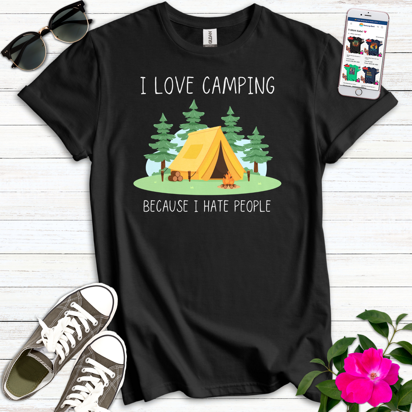 Love Camping Hate People T-Shirt