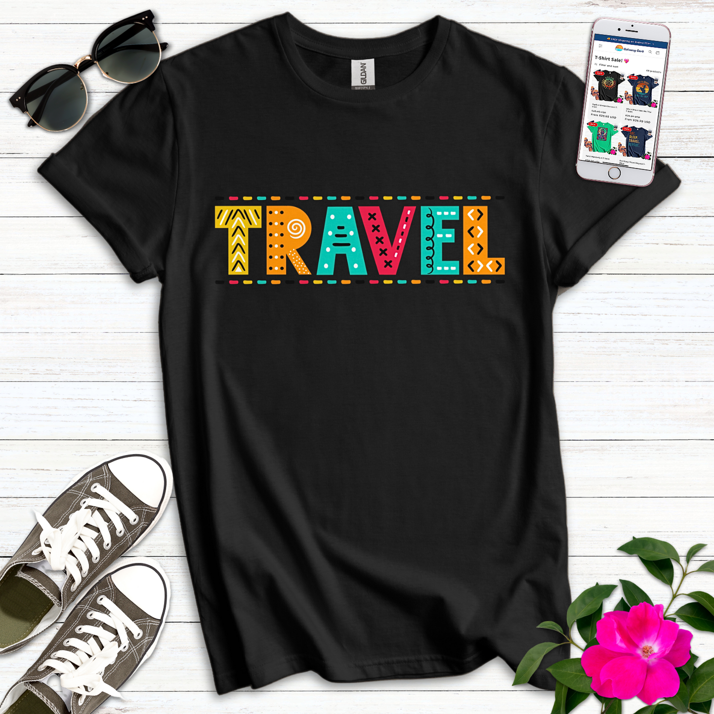 Travel Festive Letters T-Shirt