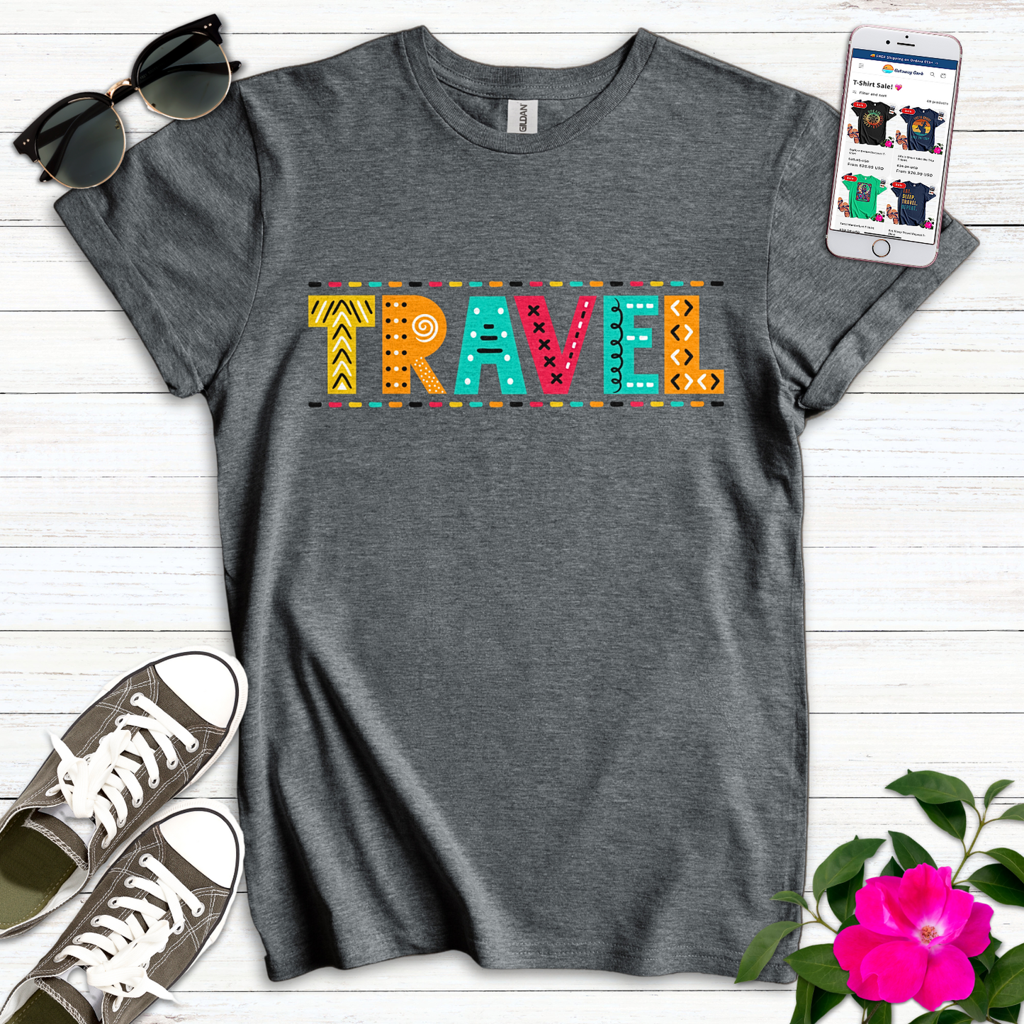 Travel Festive Letters T-Shirt