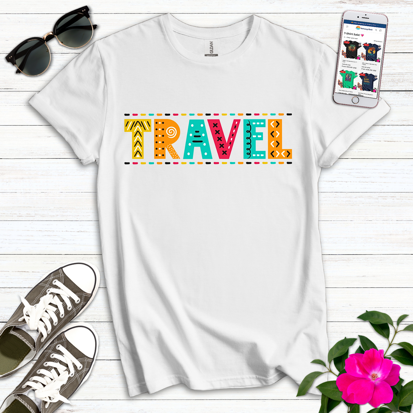 Travel Festive Letters T-Shirt