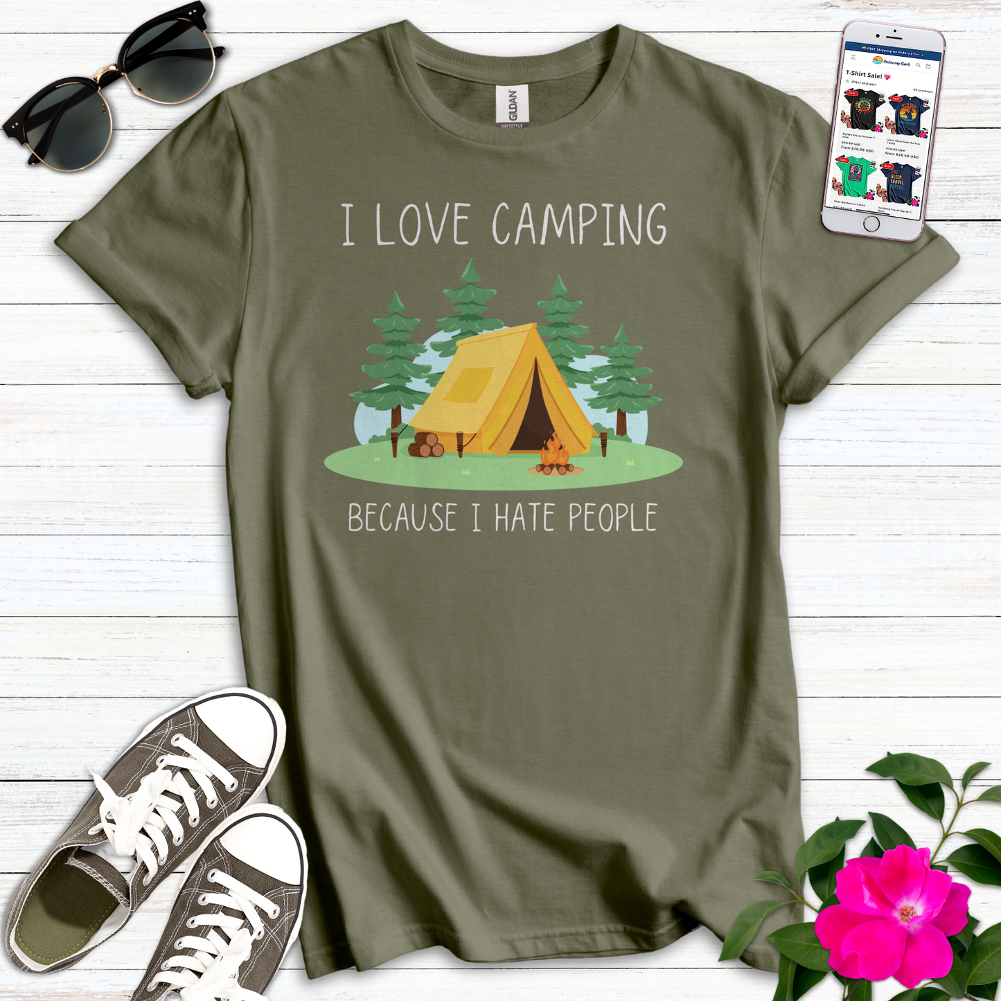 Love Camping Hate People T-Shirt