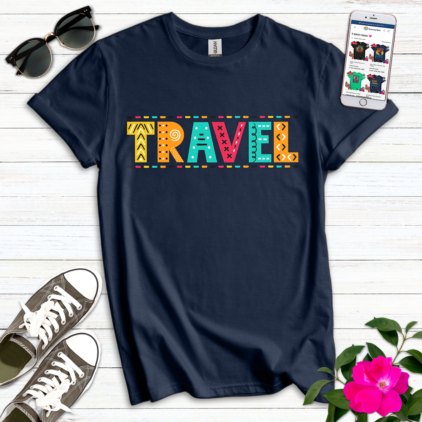 Travel Festive Letters T-Shirt