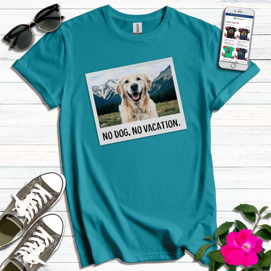 No Dog No Vacation Golden Retriever T-Shirt