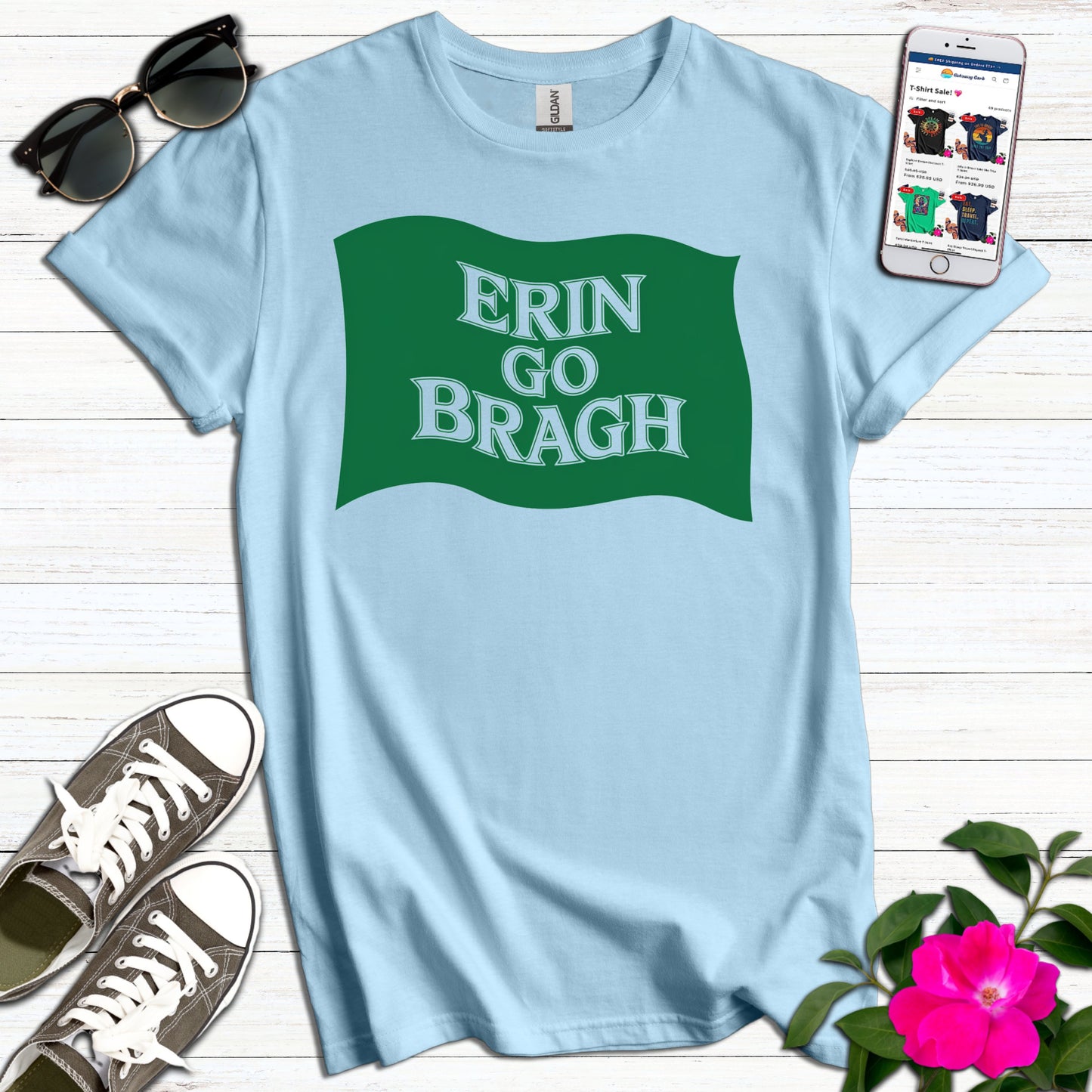 Erin Go Bragh Green Flag T-Shirt