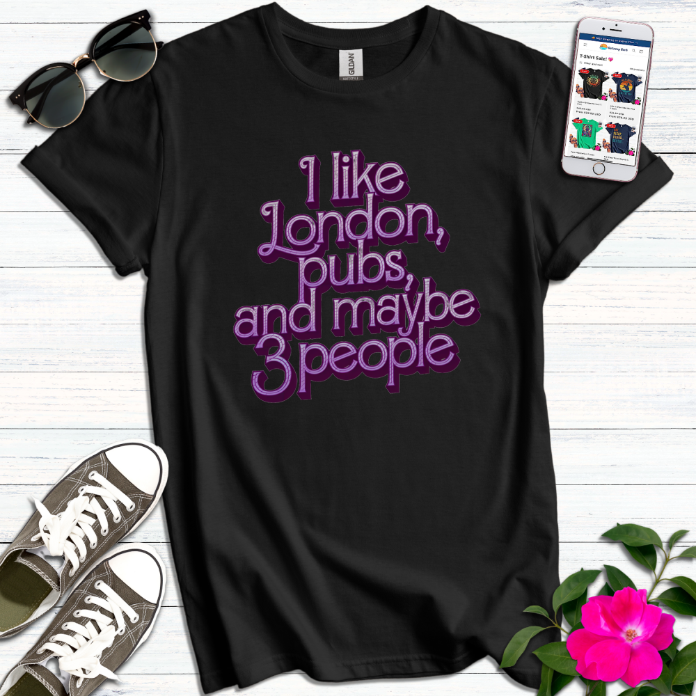 Like London Pubs Purple Typography T-Shirt