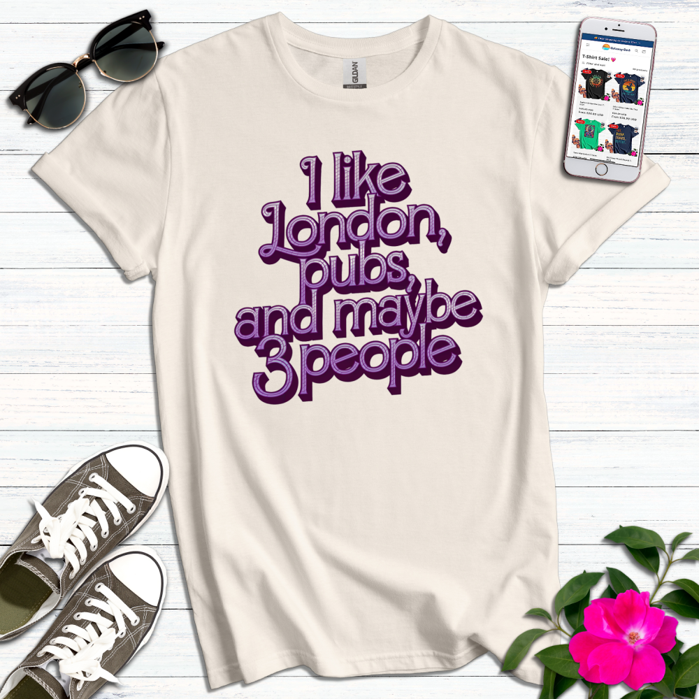 Like London Pubs Purple Typography T-Shirt