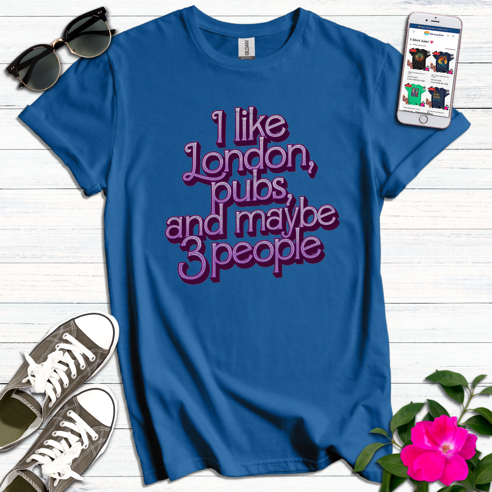 Like London Pubs Purple Typography T-Shirt