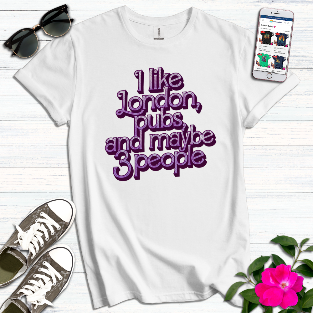 Like London Pubs Purple Typography T-Shirt