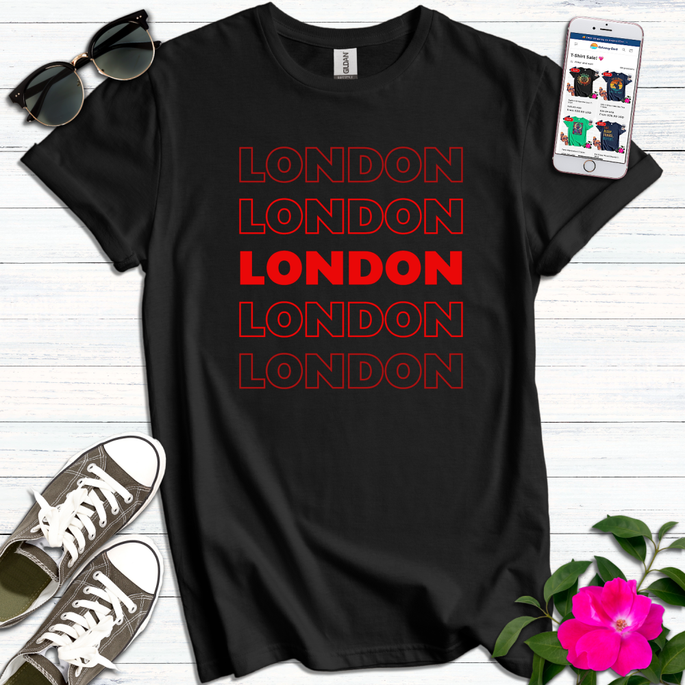 London Stacked Red Letters T-Shirt