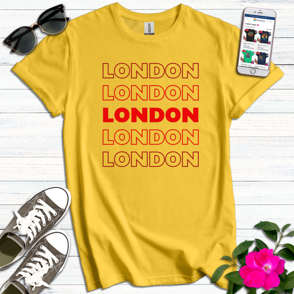 London Stacked Red Letters T-Shirt