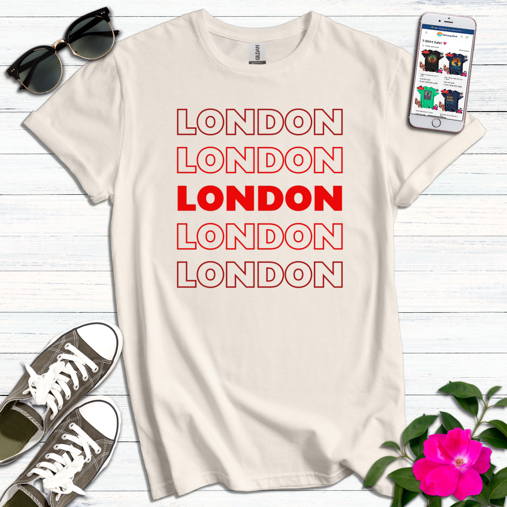 London Stacked Red Letters T-Shirt