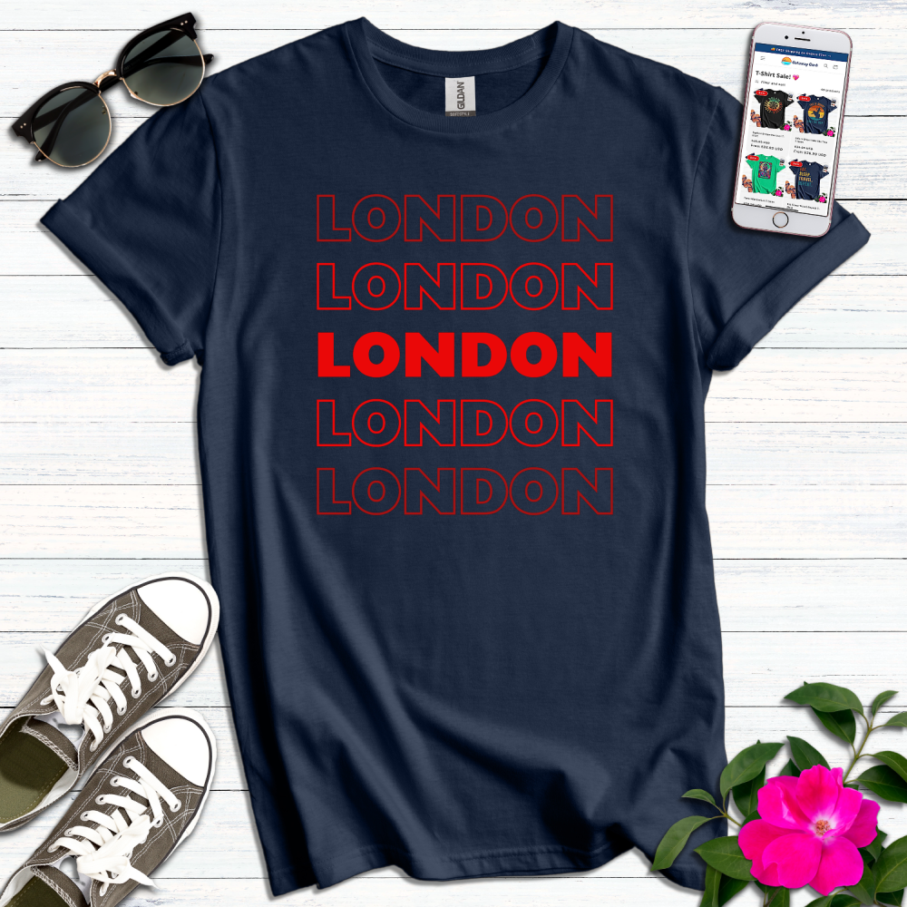 London Stacked Red Letters T-Shirt