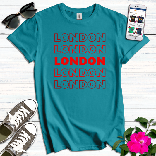 London Stacked Red Letters T-Shirt