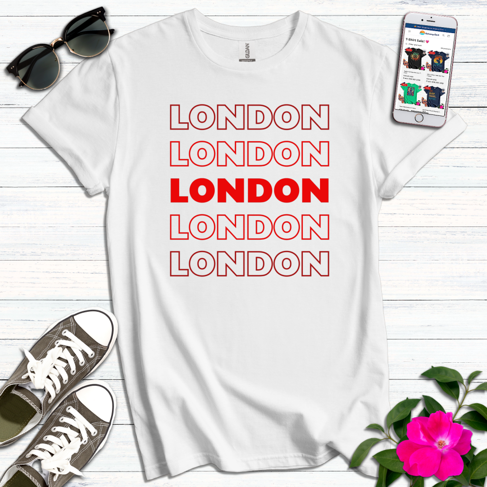 London Stacked Red Letters T-Shirt