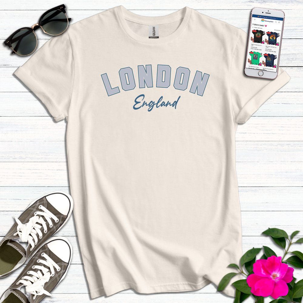 London Silver Calypso Blue Varsity T-Shirt