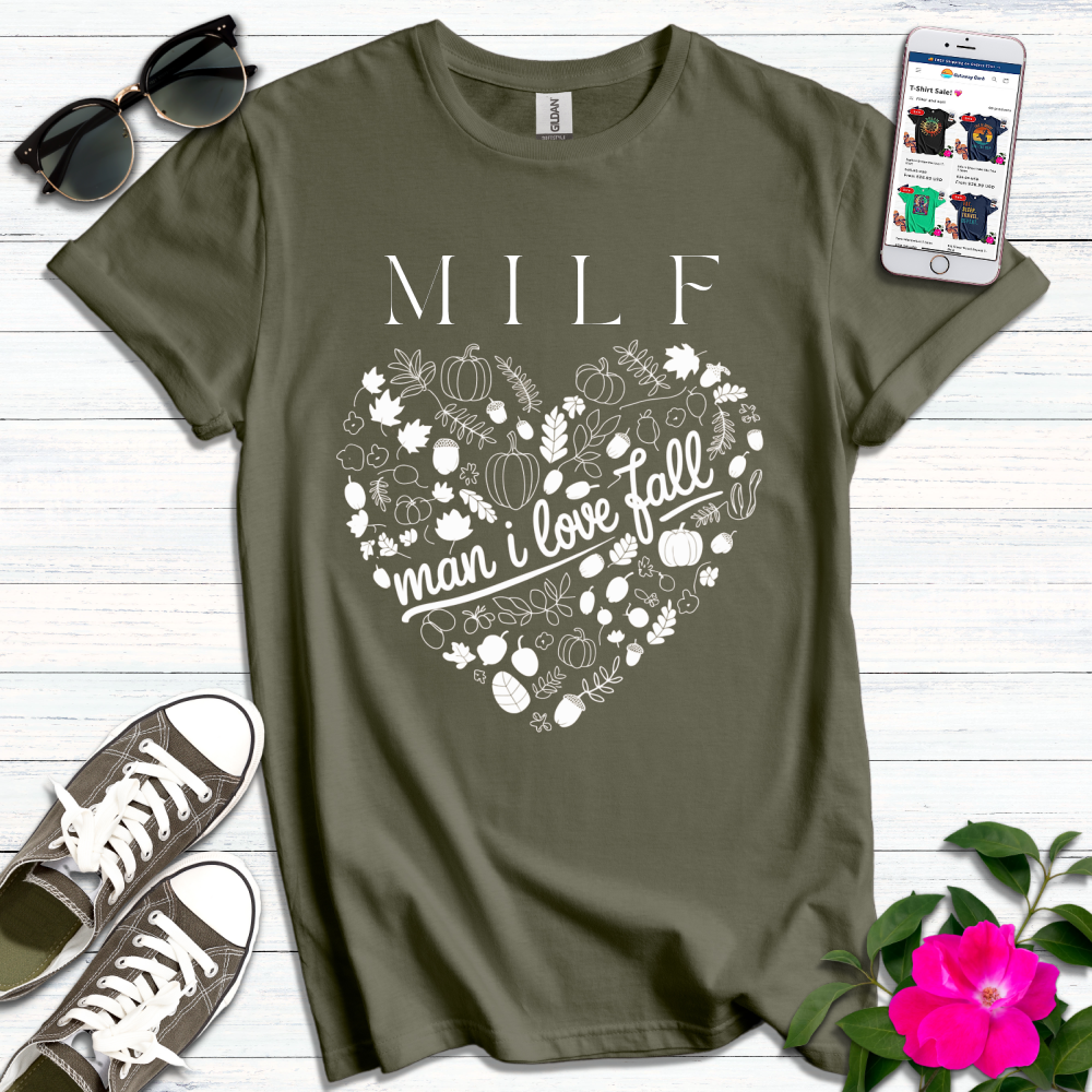 MILF Heart Fall T-Shirt