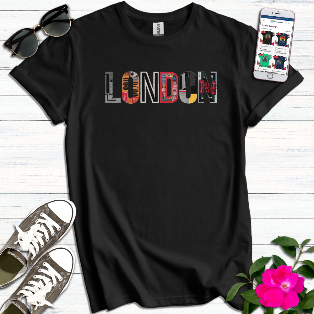 London Magazine Cut-out Letters T-Shirt