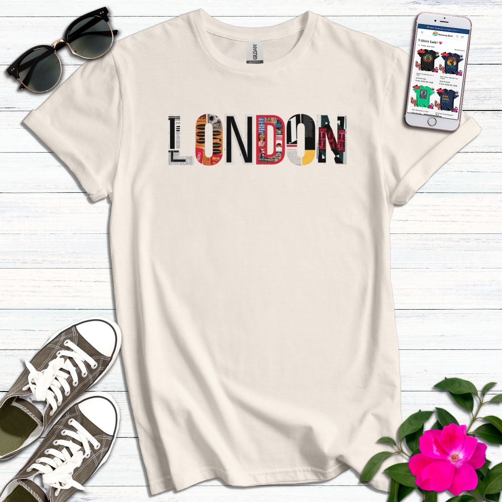 London Magazine Cut-out Letters T-Shirt