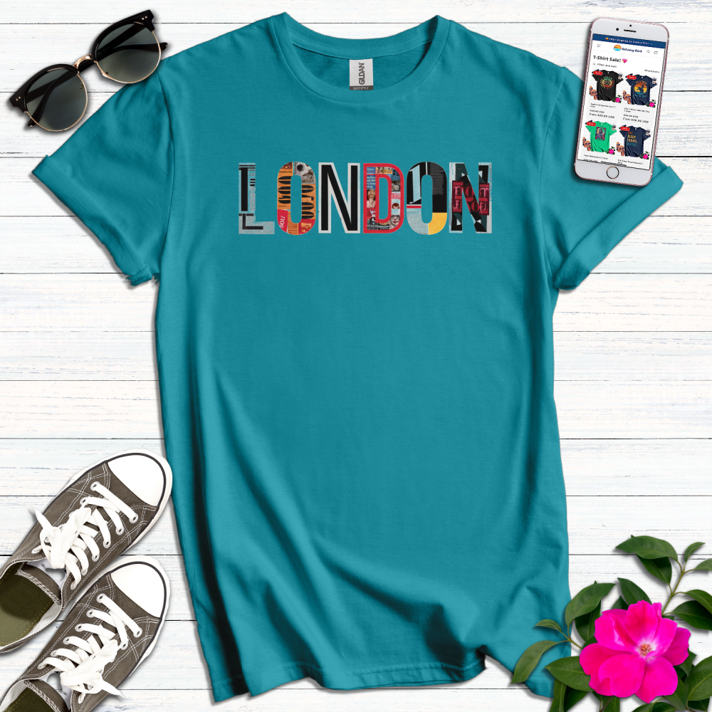 London Magazine Cut-out Letters T-Shirt