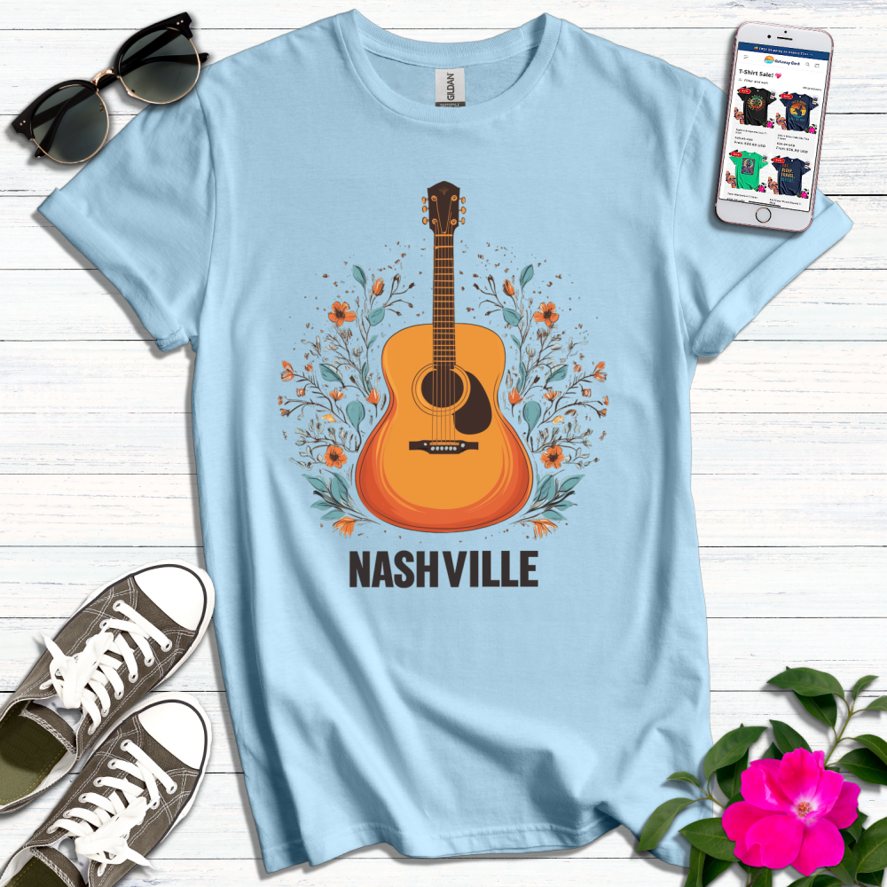 Nashville Flowers Guitar T-Shirt