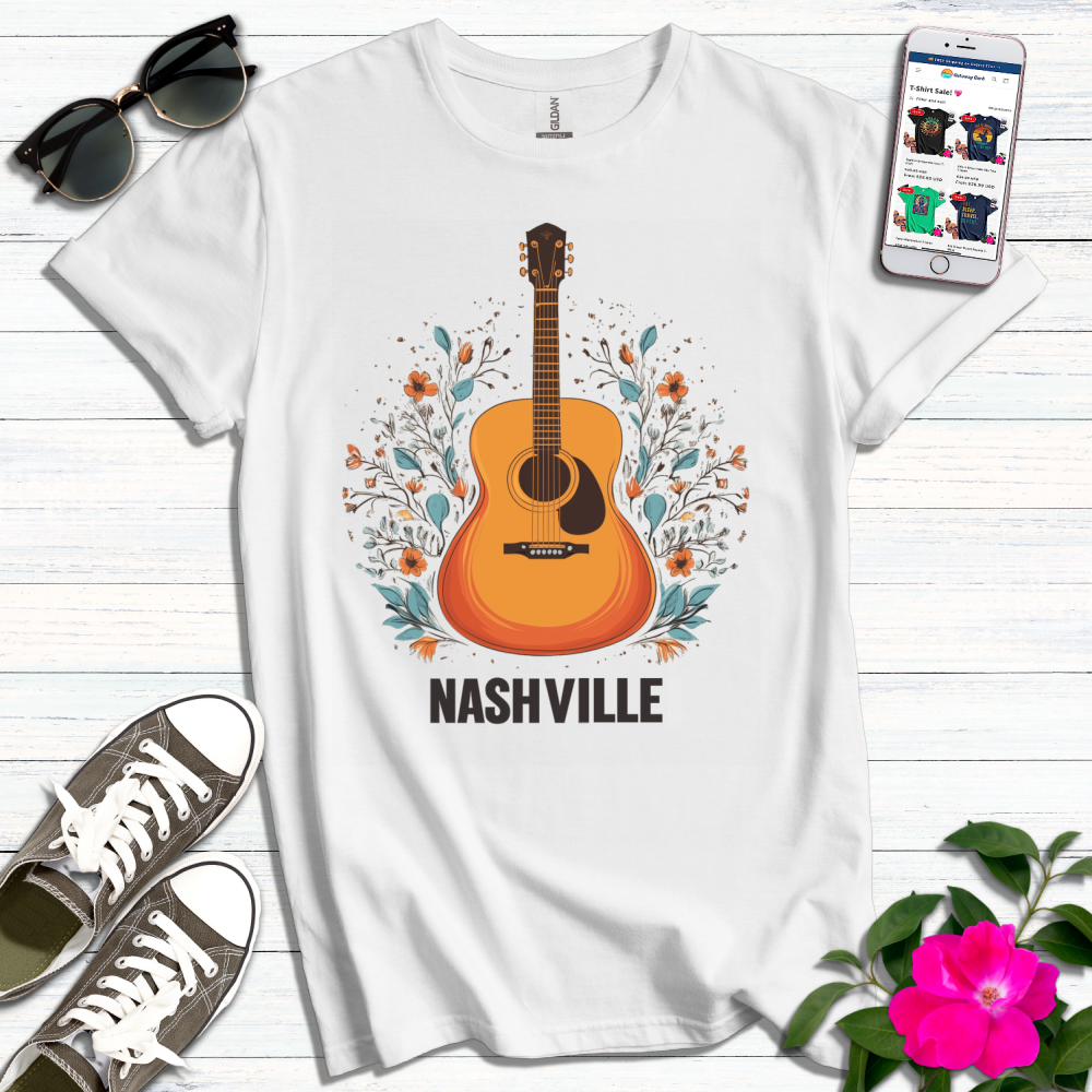 Nashville Flowers Guitar T-Shirt