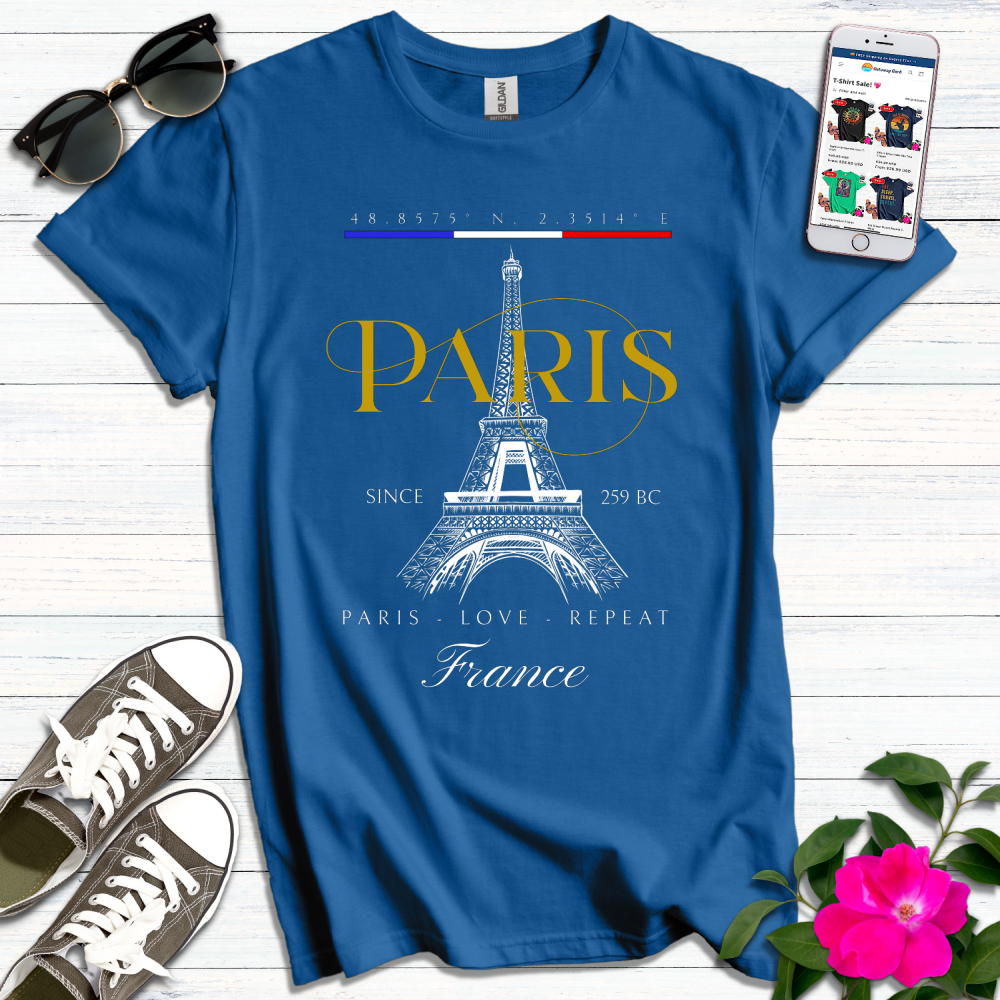 Paris Love Repeat Gold T-Shirt